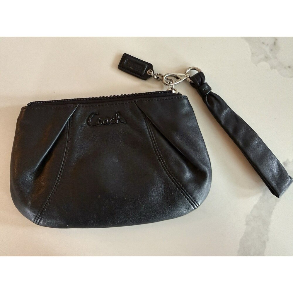 Black coach wristlet clutch 5x6